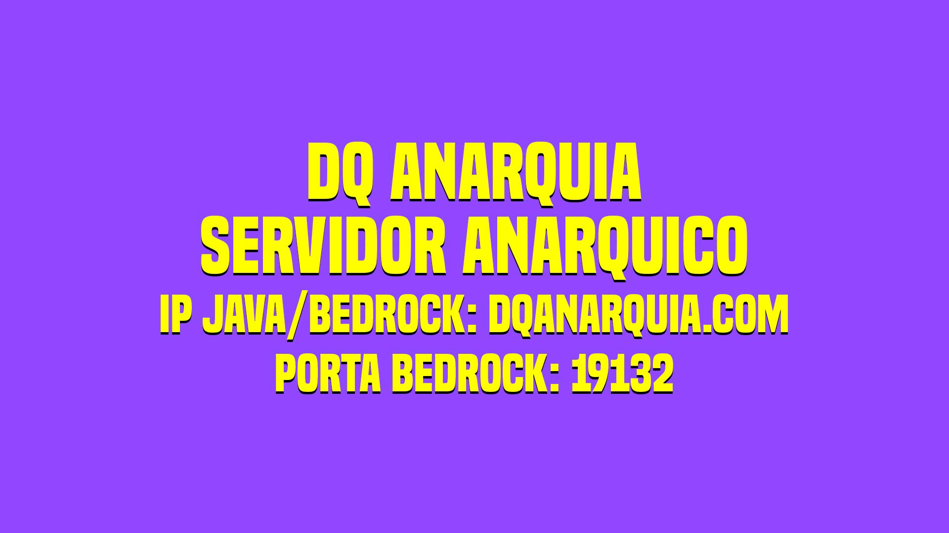 Discovery splash banner for DQAnarquia | Servidor de Minecraft Anarquico Brasileiro Java e Bedrock Discord server