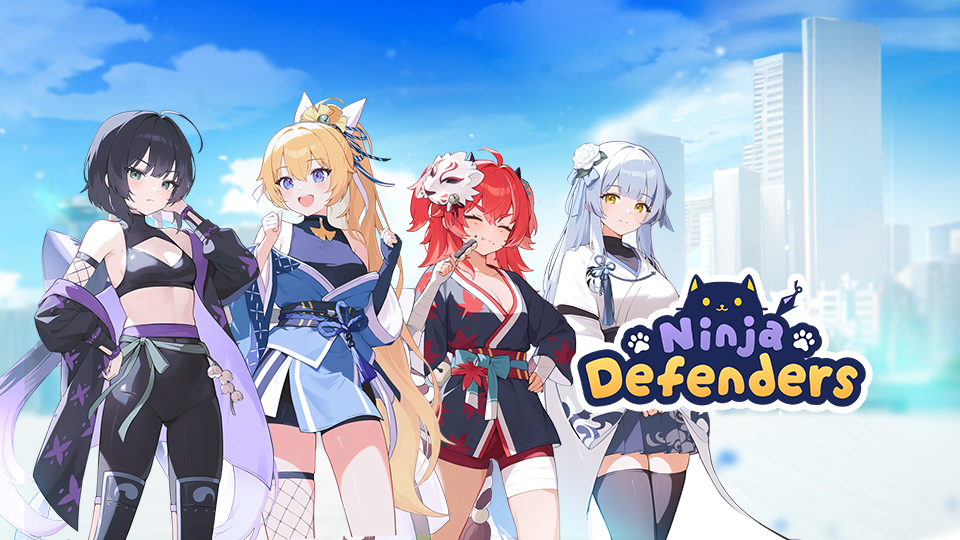 Discovery splash banner for Ninja Defenders: Cat Shinobi Discord server