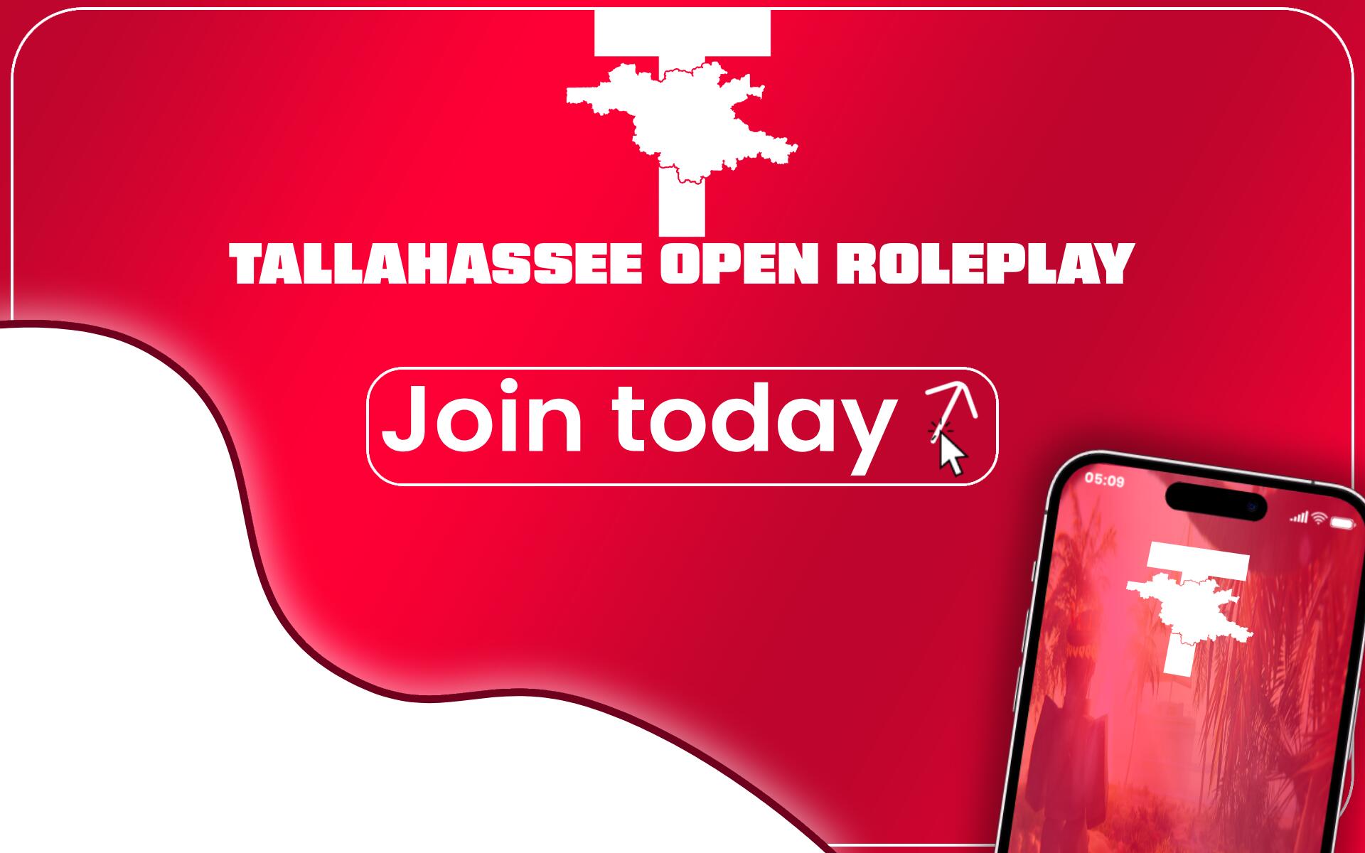 Discovery splash banner for 🌴 Tallahassee Open Roleplay Discord server