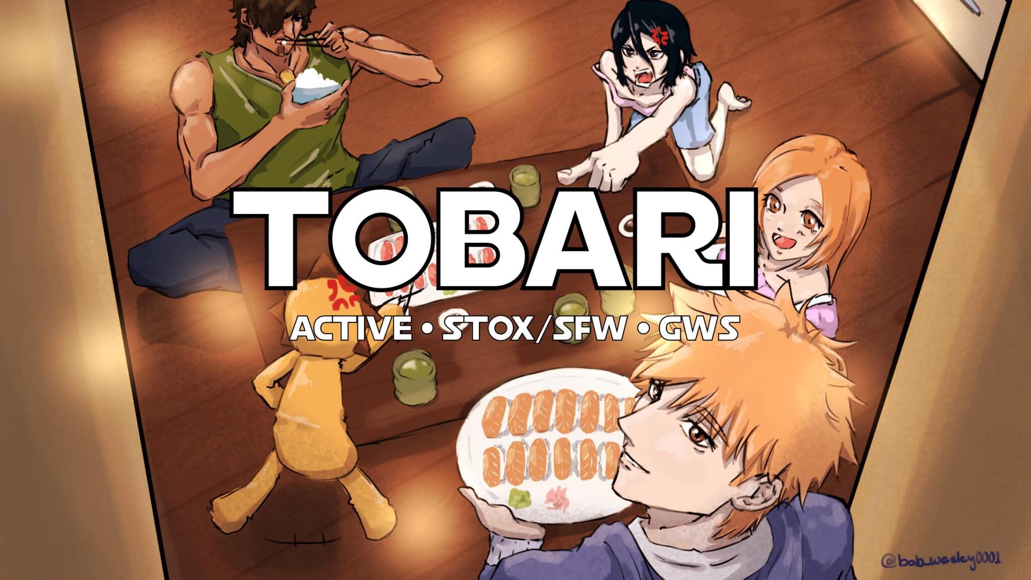 Discovery splash banner for 🎃Tobari Social • sfw • stox • active • gws • Discord server