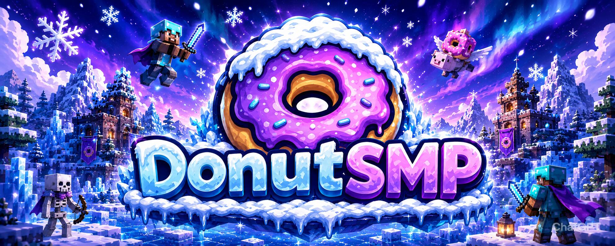 Discovery splash banner for DonutSMP│1 INV = 40M$ Discord server