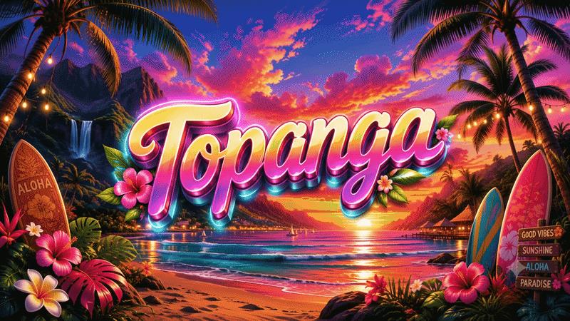 Discovery splash banner for Topanga 🌴 Discord server