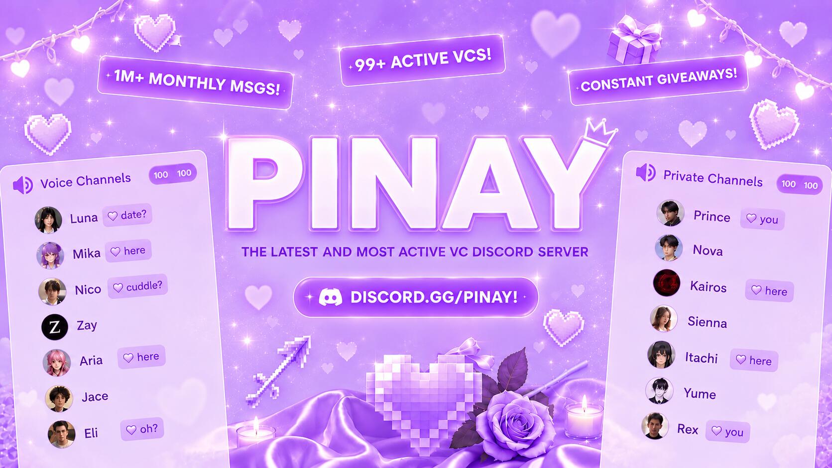 Discovery splash banner for Pinay | Voice Chat • Social • Emojis & Stickers • Icons Discord server