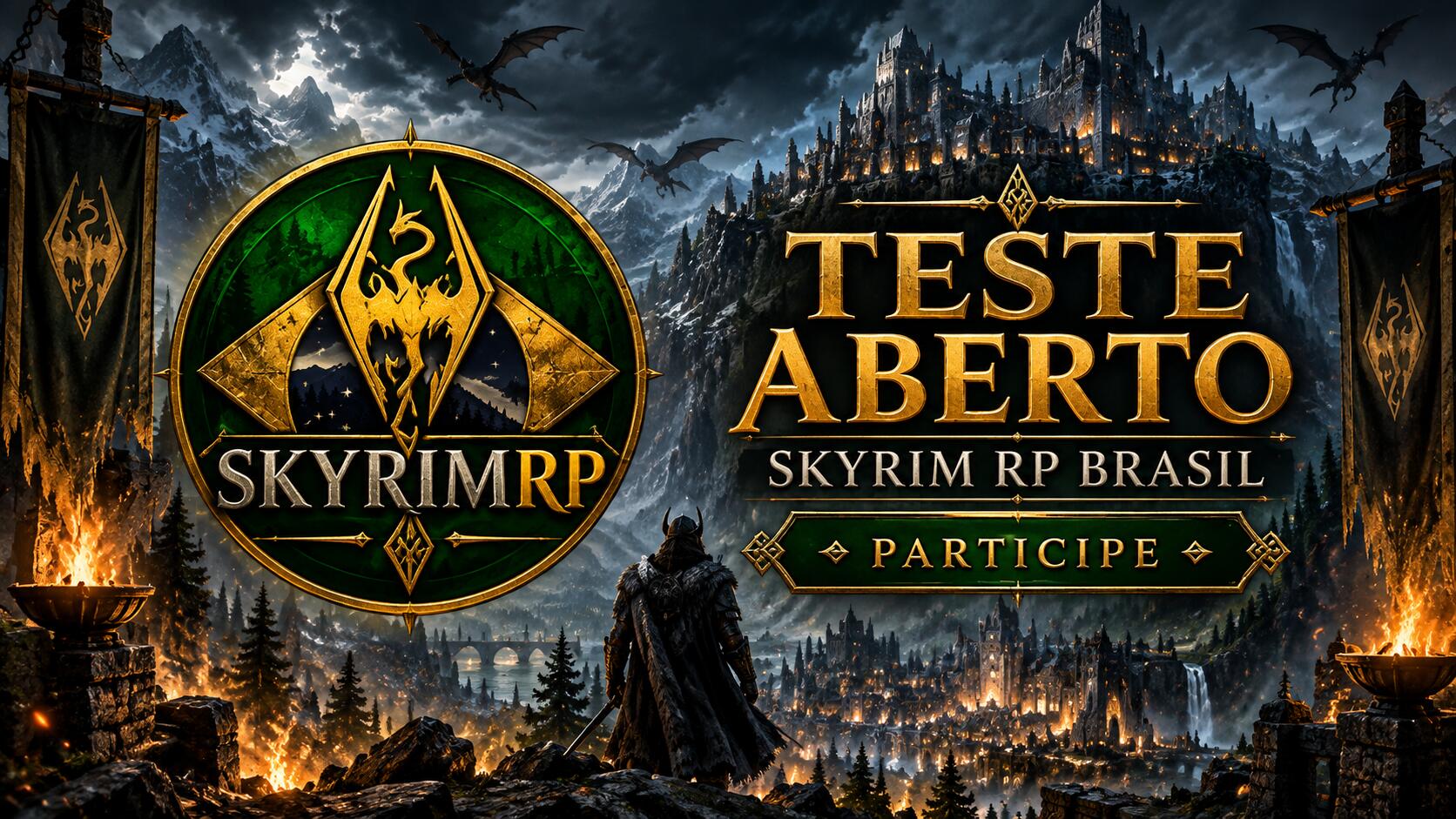 Discovery splash banner for SKYRIM RP BRASIL Discord server
