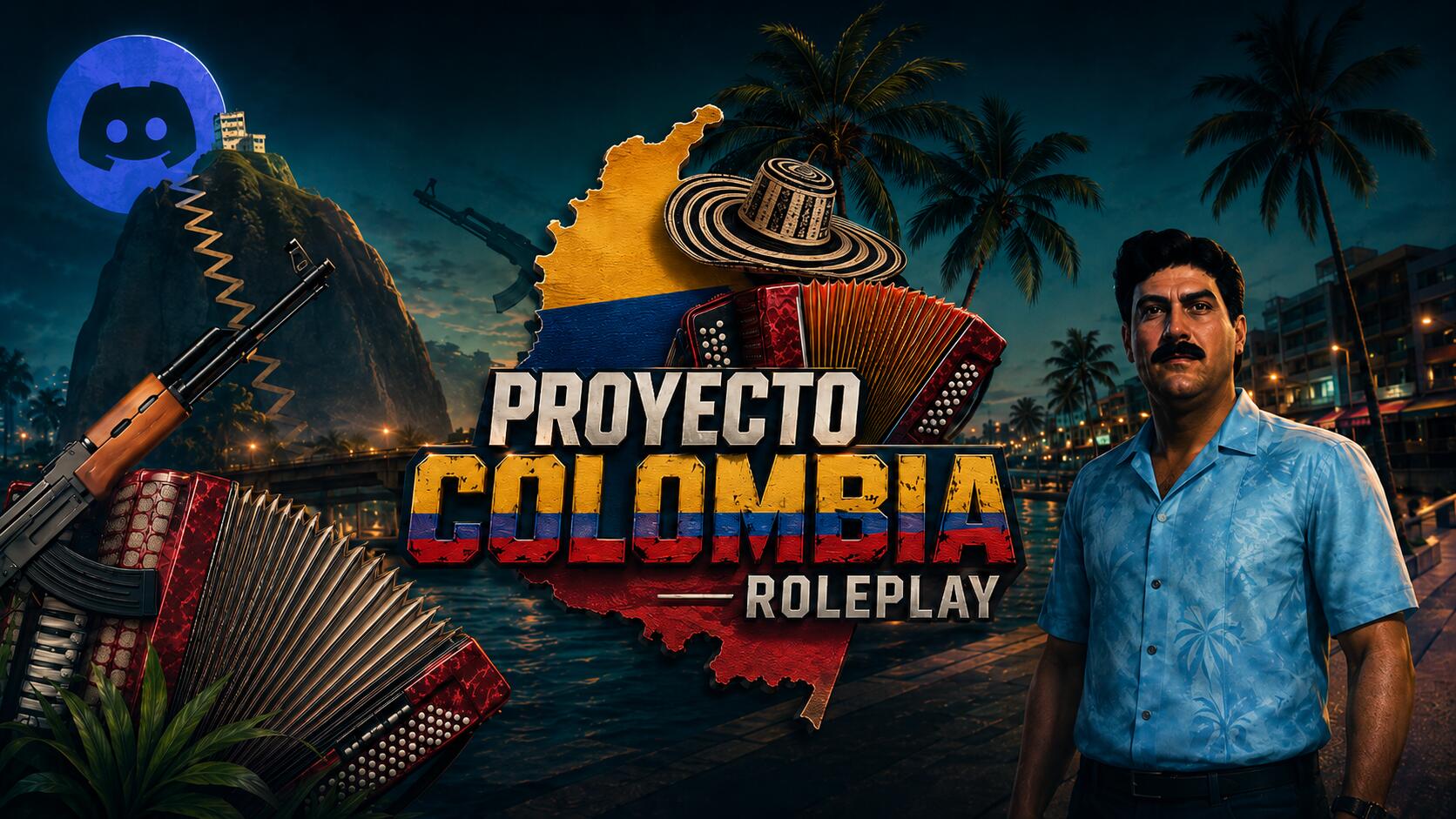 Discovery splash banner for Proyecto Colombia Roleplay | MTA Discord server