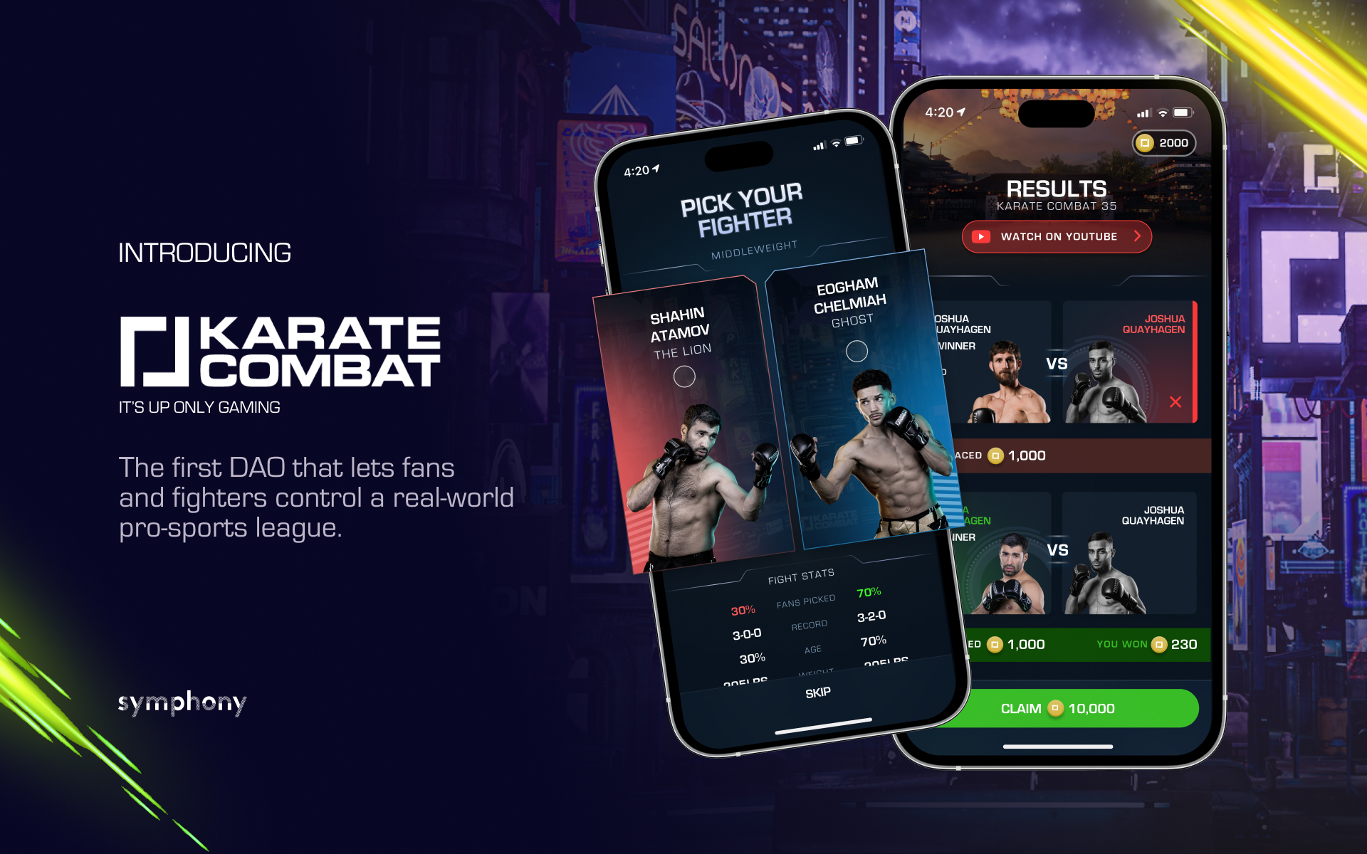 Discovery splash banner for Karate Combat Discord server